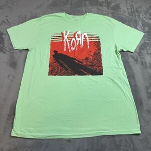 Korn Shirt Mens XL Green Red Shadow Graphic Rock‎ Band Tee T-Shirt Large Cotton